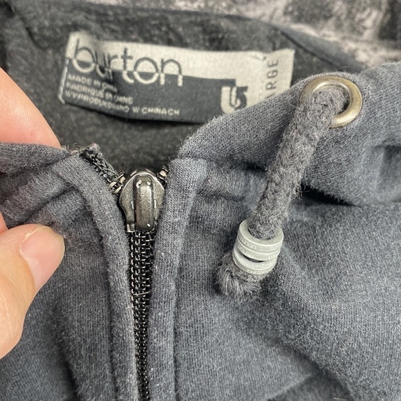 Vintage Button Black Hooded Full Zip Hooded Sweatshirt Large - Picture 6 of 8